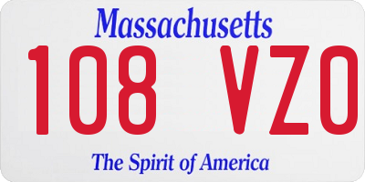 MA license plate 108VZ0