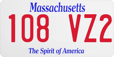 MA license plate 108VZ2