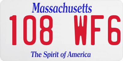 MA license plate 108WF6