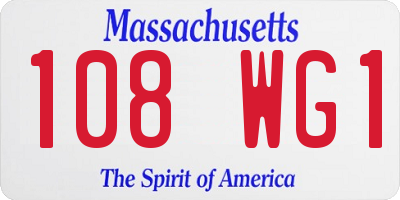 MA license plate 108WG1