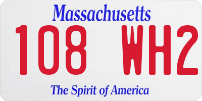 MA license plate 108WH2
