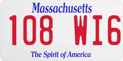 MA license plate 108WI6