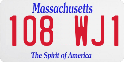 MA license plate 108WJ1