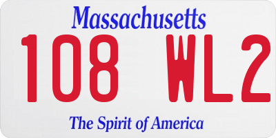 MA license plate 108WL2