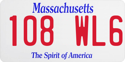 MA license plate 108WL6