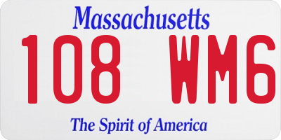 MA license plate 108WM6