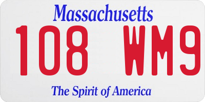 MA license plate 108WM9
