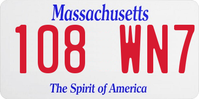 MA license plate 108WN7