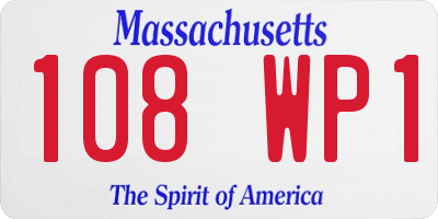 MA license plate 108WP1