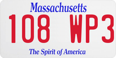 MA license plate 108WP3