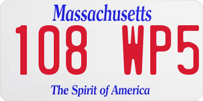 MA license plate 108WP5