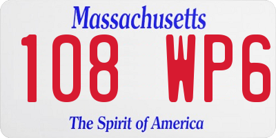 MA license plate 108WP6