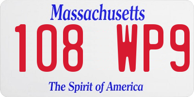 MA license plate 108WP9