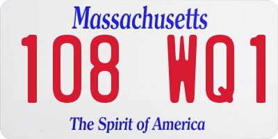 MA license plate 108WQ1