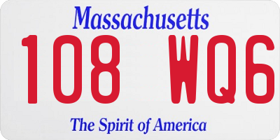 MA license plate 108WQ6