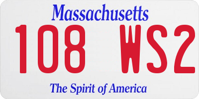 MA license plate 108WS2