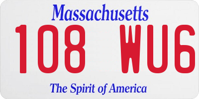 MA license plate 108WU6