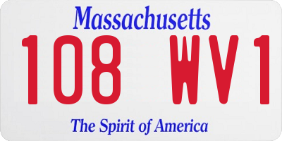 MA license plate 108WV1