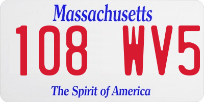 MA license plate 108WV5