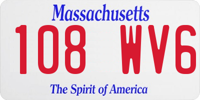 MA license plate 108WV6