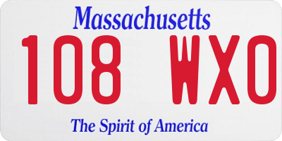 MA license plate 108WX0