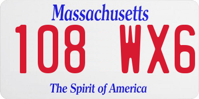 MA license plate 108WX6