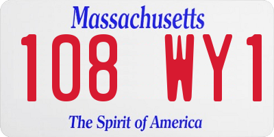 MA license plate 108WY1