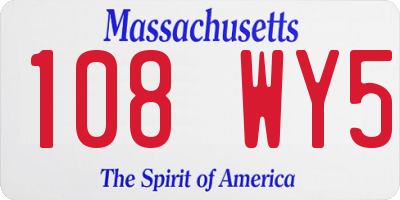 MA license plate 108WY5