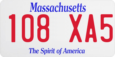 MA license plate 108XA5