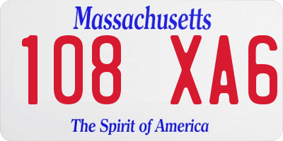 MA license plate 108XA6