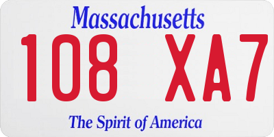MA license plate 108XA7