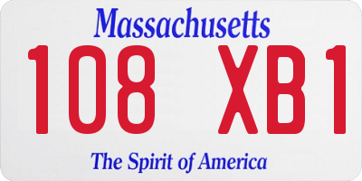 MA license plate 108XB1