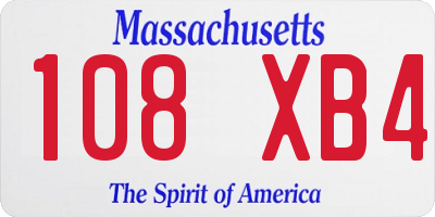 MA license plate 108XB4