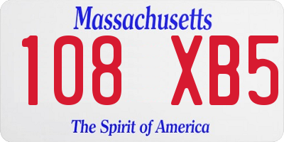MA license plate 108XB5