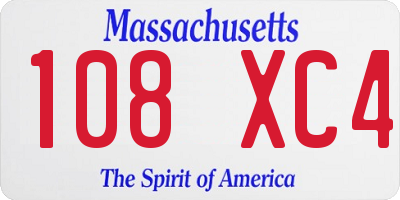 MA license plate 108XC4
