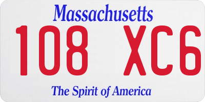 MA license plate 108XC6