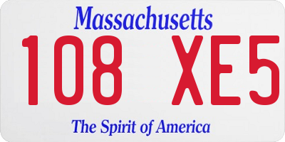 MA license plate 108XE5
