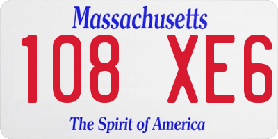 MA license plate 108XE6
