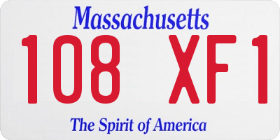 MA license plate 108XF1