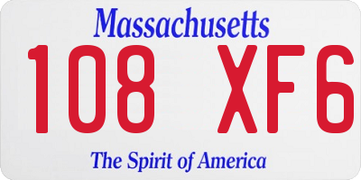 MA license plate 108XF6