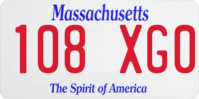 MA license plate 108XG0