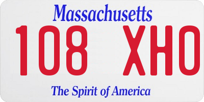 MA license plate 108XH0