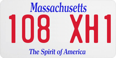 MA license plate 108XH1