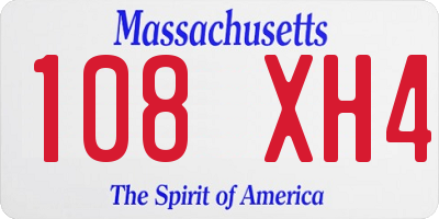 MA license plate 108XH4