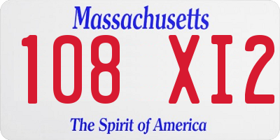 MA license plate 108XI2