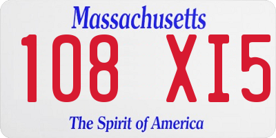 MA license plate 108XI5