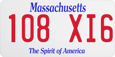 MA license plate 108XI6