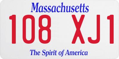 MA license plate 108XJ1