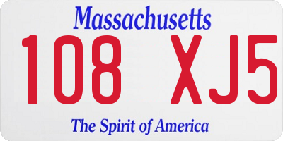 MA license plate 108XJ5