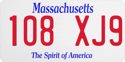 MA license plate 108XJ9